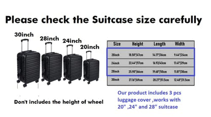 Clear PVC Luggage Cover Protectors - Transparent Waterproof Suitcase Sleeve for 20"+24"+28" Wheeled Suitcases (3PCS) - color: 3PCS