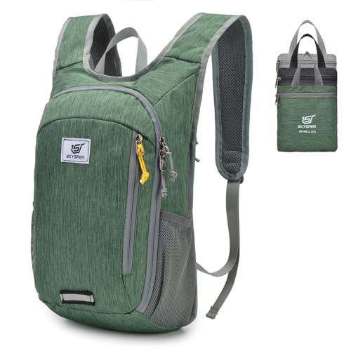 SKYSPER Small Daypack 10L/15L/20L Hiking Backpack Packable Lightweight Travel Day Pack for Women Men - color: Green, size: 20l