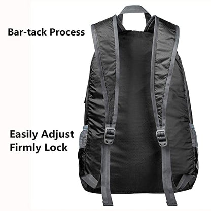G4Free 20L Small Packable Travel Hiking Backpack for Men Women - color: Black, size: 20L