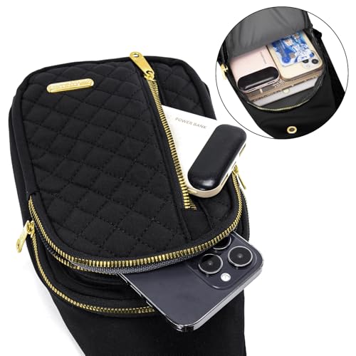 Aisijimo Small Sling Bag For Women Men Casual Crossbody Sling Backpack - color: Black