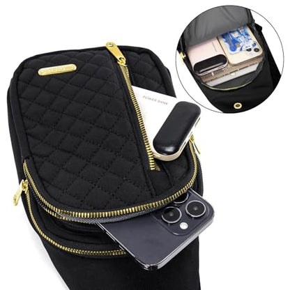 Aisijimo Small Sling Bag For Women Men Casual Crossbody Sling Backpack - color: Black