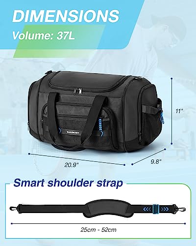BAGSMART 4-in-1 Gym Bag for Women Men, TSA Duffle Bag for Travel - color: Kakhi