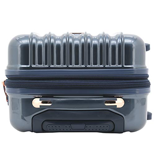 kensie 3 Piece "Alma" Light Metallic Style TSA-Lock Spinner Luggage Set, Midnight Blue Option - color: Midnight Blue, size: 28"/24"/20" (3 Piece Set)