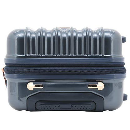 kensie 3 Piece "Alma" Light Metallic Style TSA-Lock Spinner Luggage Set, Midnight Blue Option - color: Midnight Blue, size: 28"/24"/20" (3 Piece Set)