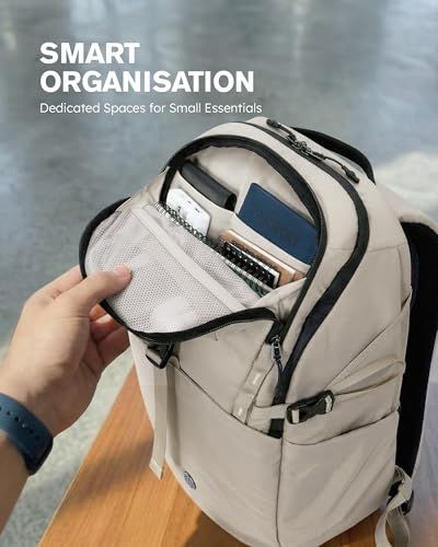 Tolaccea 30L Travel Backpack 15.6" Laptop Carry On Daypack for Work College - color: Kavir White