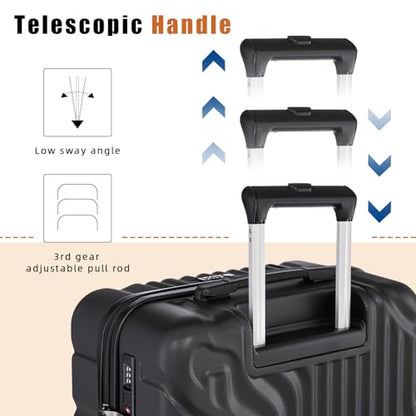 Eeeza Carry On Luggage Set 3 Piece Suitcases, Rose Gold (20/DB/TB) - color: Rose Gold