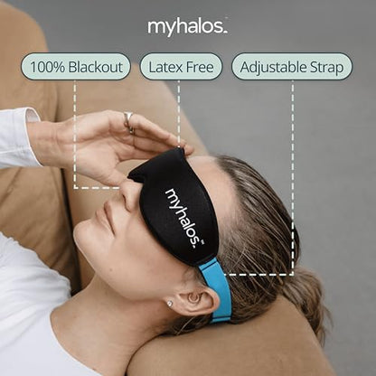 MyHalos® Silicone Sleep Mask, Blackout Eye Mask, Zero Pressure, Washable