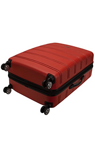 Rockland Melbourne Hardside Expandable Spinner Wheel Luggage, Checked Large 28", Red - color: Red, size: Checked Large 28"