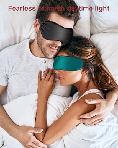Sleep Mask, Silk Sleep Mask with Adjustable Strap, Super Soft Satin Blackout Sleeping Eye Mask for Men&Women, Comfortable Blindfold Eyeshade for Night Sleep 4 Pack (Black Pink Green Grey) - color: Black Pink Green Grey