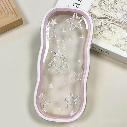 Glasses Case Hard Shell, Clear Eyeglass Case, Cute Holder for Sunglasses and Reading Glasses - color: Star