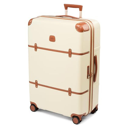 Bric's Bellagio 3.0 Spinner Trunk- Luxury Hardshell Check In Luggage with Large Wheels, Telescopic Handle, Leather Detailing - Expandable Rolling Suitcase - 30", Cream - color: Cream, size: 30" Checked-Large