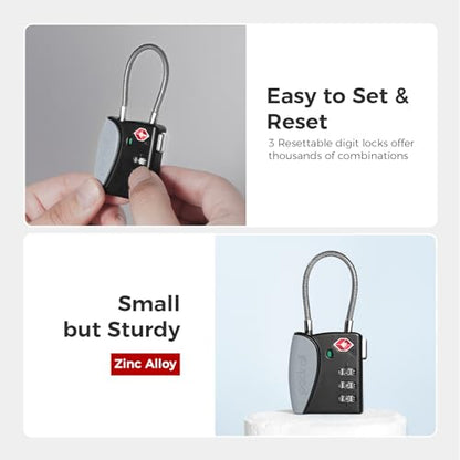 pack all TSA Approved Travel Luggage Locks, Resettable 3-Digit Code - color: Gray, size: 1 Pack
