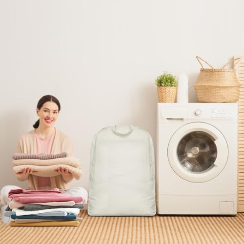3pcs Cotton Laundry Hamper Baskets Replacement Liner Bags | Laundry bins Replaced Liner Bags, Breathable Laundry Drawstring Backpack Bags with Carrying Handles, Large Size, college - color: Beige,3pcs