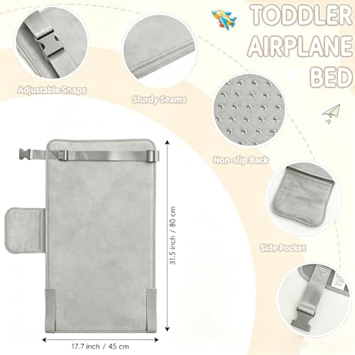 Toddler Airplane Bed, Grey, Baby Travel Essentials, 31 * 17Inch - color: Grey