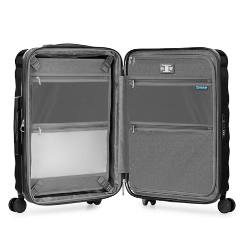 Traveler's Choice Edinburgh II Hardside Spinner Luggage, TSA Lock, Black, 25" Medium - color: Black, size: 25" Medium