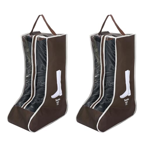 2 Pack Boot Storage Bag, Portable Dust Proof Boot Bags for Cowboy Boots - color: 2 Pack Brown