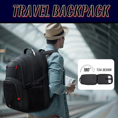 55L Gaming Laptop Backpack, Fits 18.4-19" Laptop, Black - color: Black, size: 18.4 Inch（21.6"x15.4"x9.8"）