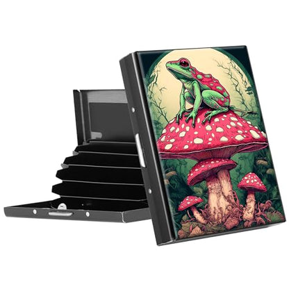 Metal RFID Accordion Card Holder,Frog Sitting on Mushroom - color: Frog Sitting on Mushroom