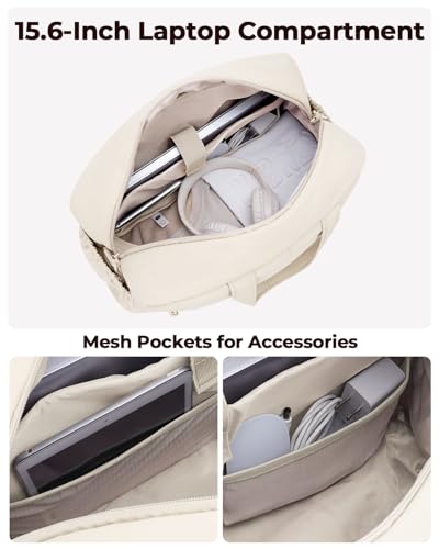 For Spirit Airlines Personal Item Bag 18x14x8 Puffer Travel Duffel Bag with Shoe Compartment Underseat Carry on Luggage Fit 15.6-Inch Laptop Gym Bag for Women Men (Beige) - color: Beige