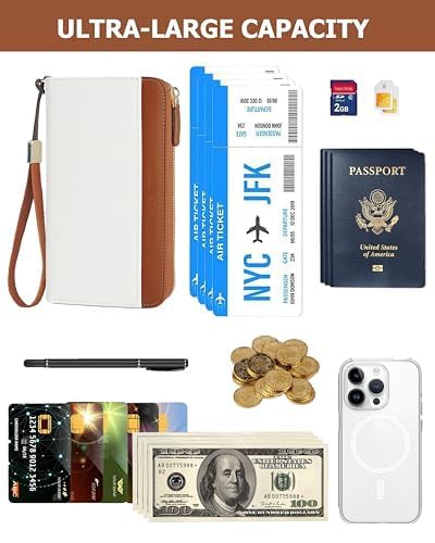 Large Wallet for Women, Clutch Wallet with Passport Holder