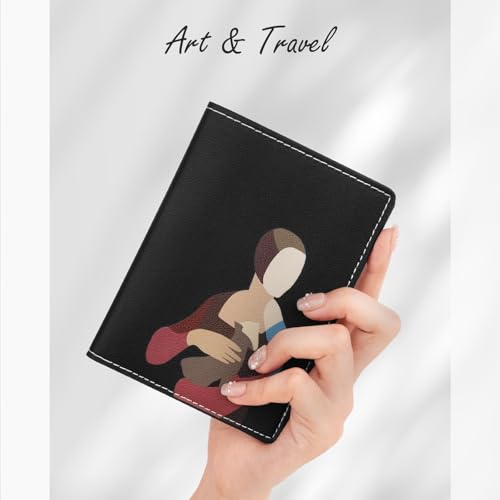 Lychii RFID-blocking Passport Holder Cover, Slim PU Leather Passport Wallet - color: Black/Red