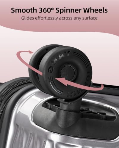 Checked Luggage, 24 Inch Expandable with Spinner Wheels, TSA Lock, Lightweight Travel Suitcase with Large Capacity - color: Blush Rose, size: 24inch