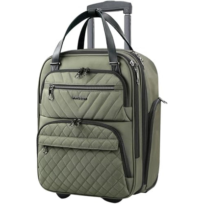 KROSER Carry On Underseat, 16-inch Underseater Suitcase for Men, Olive - color: Olive