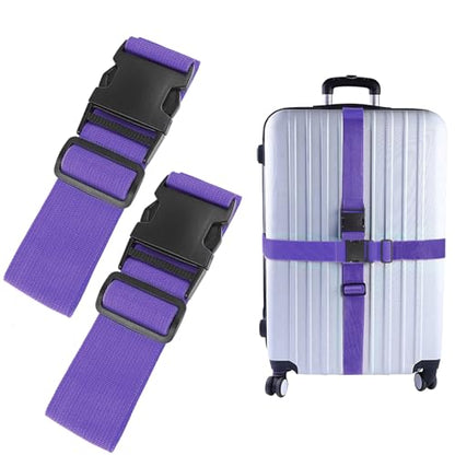 80In Luggage Straps for Suitcase Travel Belt Accessories, 2 Pack Purple - color: 2Pcs Purple