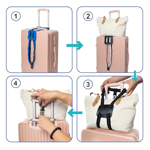 Luggage Straps for Suitcases, Travel Accessories to Connect Two Suitcase, Add A Bag Luggage Strap for Carry On Luggages Adjustable Buckle Belt (Black/Blue-1pcs) - color: Black/Blue-1pcs