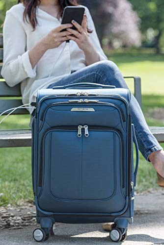 Samsonite Solyte DLX Softside Expandable Luggage with Spinner Wheels, Mediterranean Blue, Carry-On 20-Inch - color: Mediterranean Blue, size: Carry-On
