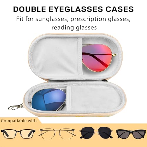 Sunglasses Organizer, Double Glasses Eye Glass Case for Women Case Hard Shell Dual Sunglasses Travel Case - color: Yellow