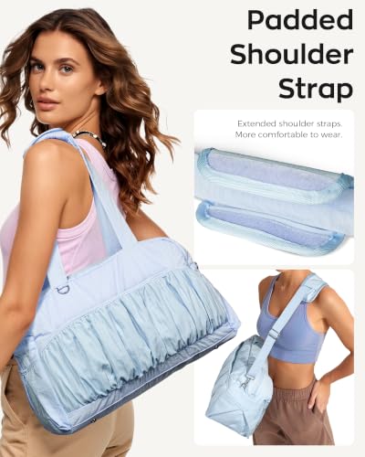 Cute Travel Duffle Bag for Women, Carry On Airline Personal Item Bag - color: Sky blue