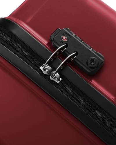 Coolife Luggage, Lightweight and Durable Hardshell, 28 in, wine wind new - color: wine wind new, size: L(28in)