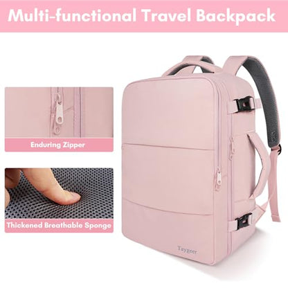 Taygeer Laptop Backpack for Women, TSA Friendly 40l Carry On Mochila - color: Amourpink, size: X-Large