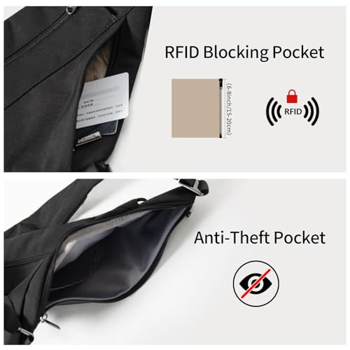 OSOCE Crossbody Sling Bag, Water-Resistant Anti Theft Chest Pack - color: 5.0 Black, size: Small