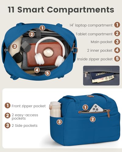 Pritent Puffer Travel Duffle Bag Waterproof Carry On Duffel Weekender Bag