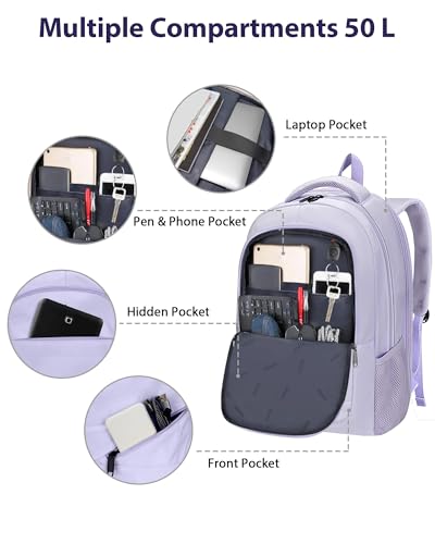 MATEIN Extra Large Laptop Backpack for Women, TSA Friendly Carry On Bag - color: Purple, size: 18 Inch