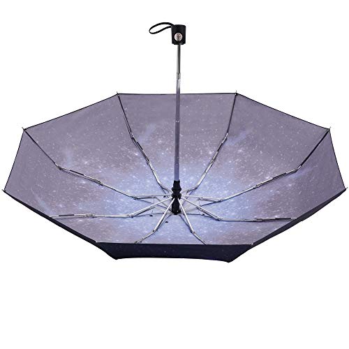 Goothdurs Automatic Mini Travel Windproof Umbrella Compact Auto Open/Close Small Lightweight Folding Rain Umbrellas for Women Men - color: A2-Starry