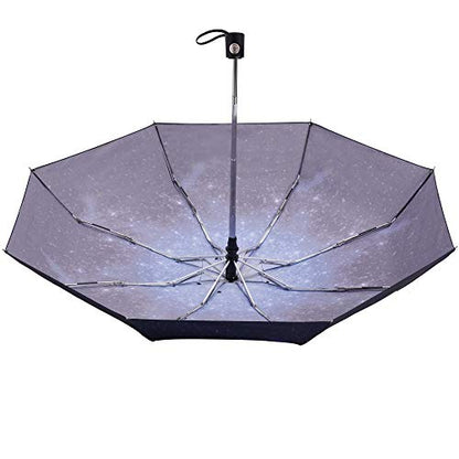 Goothdurs Automatic Mini Travel Windproof Umbrella Compact Auto Open/Close Small Lightweight Folding Rain Umbrellas for Women Men - color: A2-Starry