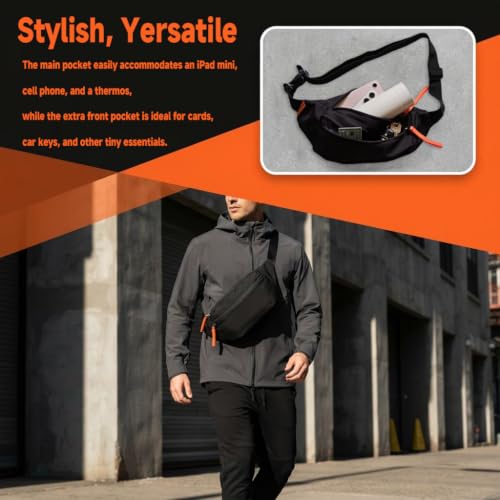 Fanny Pack for Women Men, Crossbody Waist Pack for Running Hiking Travel - color: White