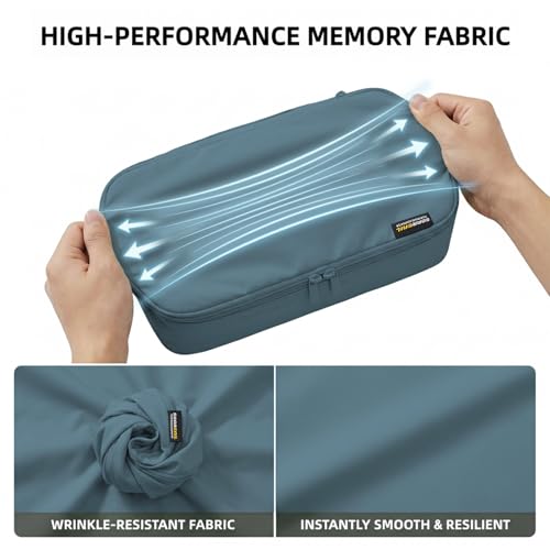 4 Piece Compression Packing Cubes for 3–7 Day Travel, Gray Blue - color: Gray Blue