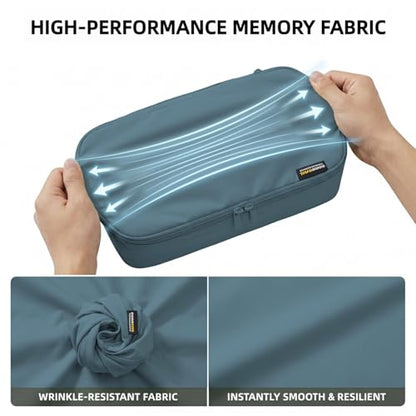 4 Piece Compression Packing Cubes for 3–7 Day Travel, Gray Blue - color: Gray Blue