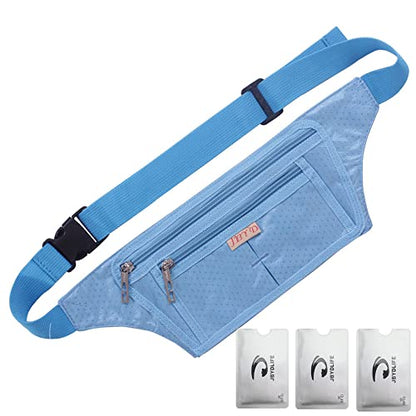Naoki Outdoor Sports Running Jogging Cycling Hiking Camping Climbing Travel Ultra-thin Waterproof Polyester Waist Pack/Bag Runner Belt(Sky Blue) - color: Z-Sky Blue