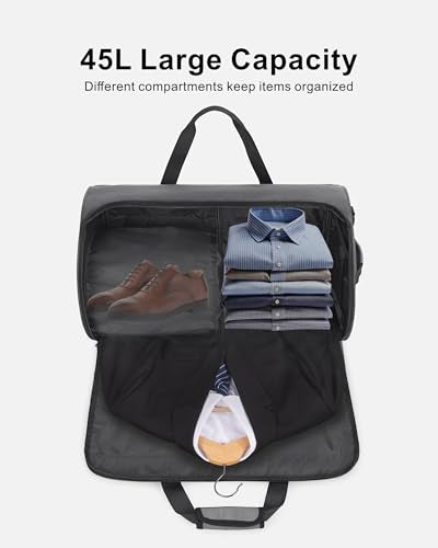NPBAG 여행용 컨버터블 의류 더플 백 - 휴대용 의류 가방, 남성 및 여성용 정장 가방, 어깨끈 포함 3 in 1 접이식 여행용 더플 백팩, 브라운., 라지, 캐주얼 - color: 브라운.