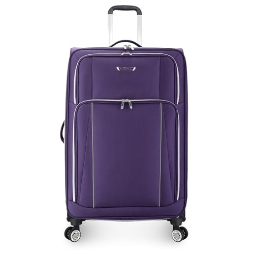 Traveler's Choice Lares Softside Expandable Luggage with Spinner Wheels, Purple, Checked 30-Inch - color: Purple, size: Checked (30-Inch)