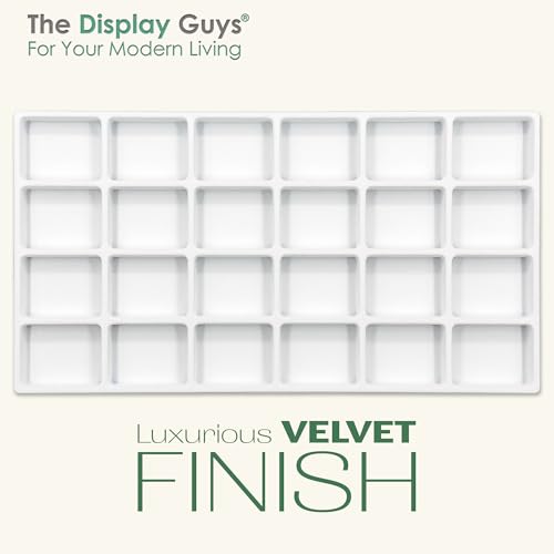 The Display Guys 2-Pack 24-Compartment Jewelry Tray Insert, White - color: White, size: Compartments - 24