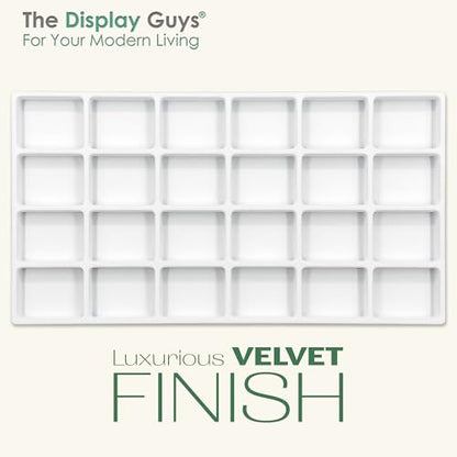The Display Guys 2-Pack 24-Compartment Jewelry Tray Insert, White - color: White, size: Compartments - 24