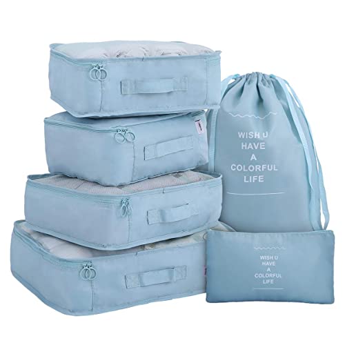 Luggage Packing Organizers Packing Cubes Set for Travel (blue) - color: blue 6pc