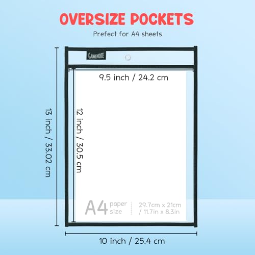 GAMENOTE 30 Pack Dry Erase Pockets, 10x14 Reusable Sleeves, Black - color: Black, size: 30 Pack