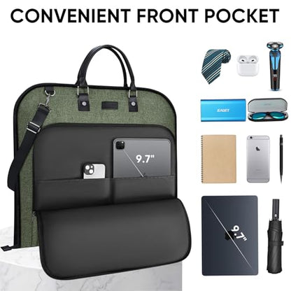 BALEINE Garment Bags for Travel, Water Resistant Carry on Suit Bag - color: Green, size: 42"